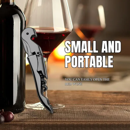 Miniatura 2 de Sacacorchos para camareros profesionales abrebotellas de vino, llave de vino de acero inoxidable, sacacorchos clásico todo en uno, abrebotellas