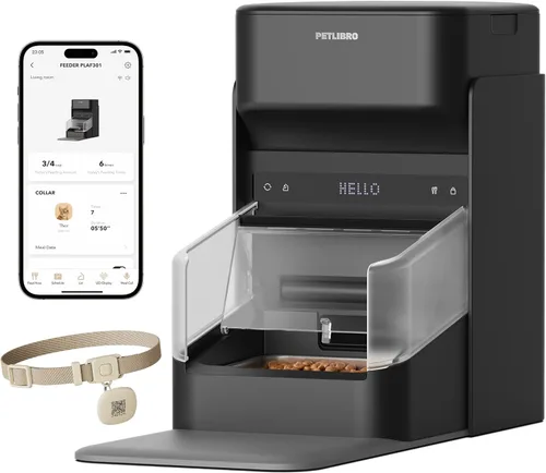 Miniatura 12 de PETLIBRO Alimentador automático RFID para gatos, comidas personalizadas activadas con etiqueta de collar, dispensador de comida programable Wi-Fi 5G