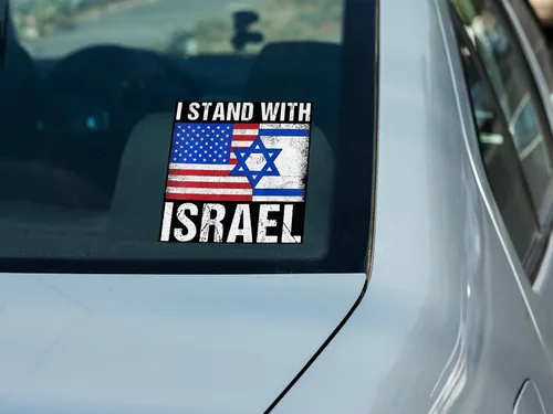 Miniatura 5 de Adhesivo con la bandera de Israel I Stand with Israel Flag Sticker Support Israel Sticker Interior Nuestro Uso Exterior AWPS145