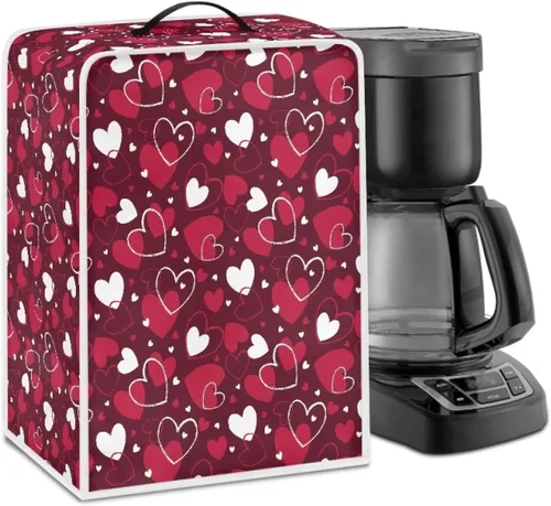 Miniatura 70 de Funda para cafetera, poliéster, azul, se adapta a la mayoría de máquinas de café estándar, protector resistente al polvo, huellas dactilares