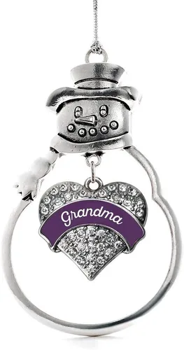 Miniatura 225 de Inspired Silver - Big Sis - Adorno de Navidad plateado - Adorno de árbol de Navidad con dije de corazón con circonita cúbica - Decoración colgante