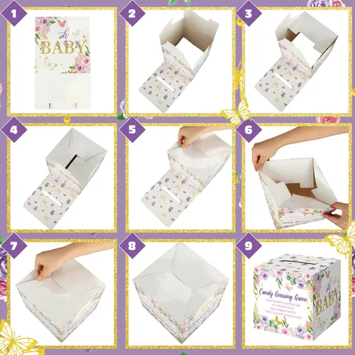 Miniatura 5 de Glenmal Juego de 52 piezas de regalo para juegos de baby shower, biberón grande para juego de ducha, adivina cuántos caramelos, decoraciones