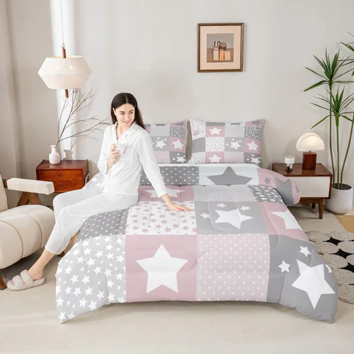 Miniatura 11 de Homewish Juego de edredón Kawaii Koala, juego de ropa de cama con hojas tropicales para niños, niñas y mujeres, edredón acolchado con hojas de palma