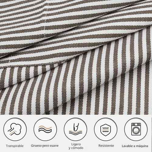 Miniatura 3 de NLUS Paquete de 2 delantales de cocina de cocina, delantal de chef ajustable suave con 2 bolsillos para hombres y mujeres (rayas negras y marrones)