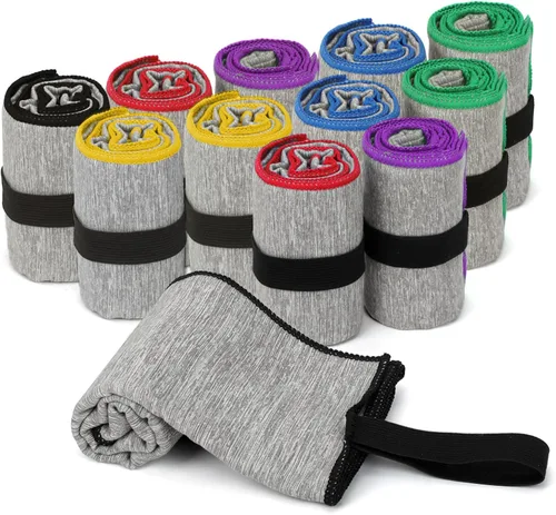 Paquete de 12 toallas de gimnasio de microfibra de secado rápido para hombres y mujeres, equipo de entrenamiento para fitness, yoga, ejercicio,