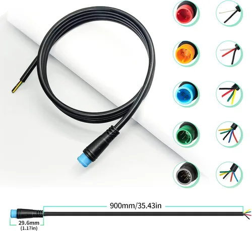 Miniatura 3 de Cable de extensión Ebike Julet macho/hembra 2pin/3pin/4pin/5pin/6pines/DIY cable de enchufe impermeable para exhibición de bicicleta eléctrica