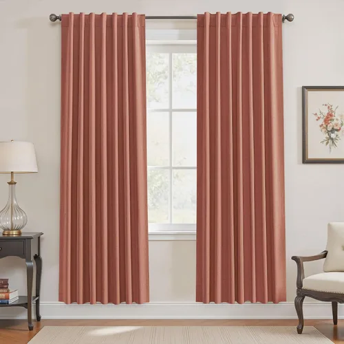 Miniatura 13 de UHITECH Cortinas opacas de 35 pulgadas de largo para sala de estar, 2 paneles, cortina opaca corta para cocina para ventanas pequeñas, cortinas