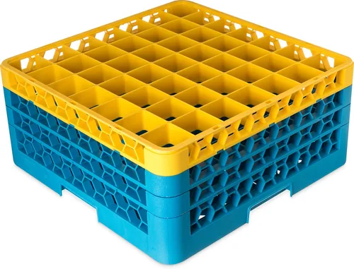 Miniatura 119 de Carlisle FoodService Products RG9-214 OptiClean Estante de vidrio con 9 compartimentos con 2 extensores, 7.12 pulgadas, polipropileno, azul