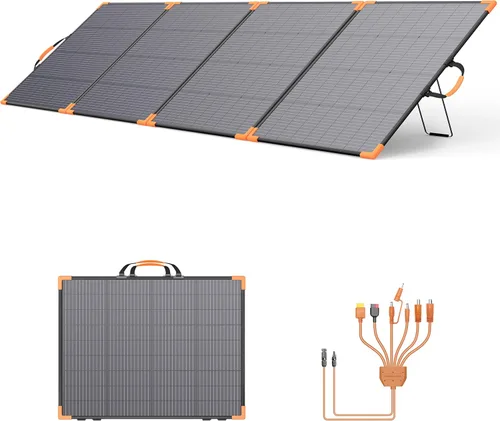 Miniatura 10 de Panel solar portátil bifacial de 200 vatios, cargador solar plegable de 20 V para estación de energía, IP68 impermeable, 23.5% de alta eficiencia