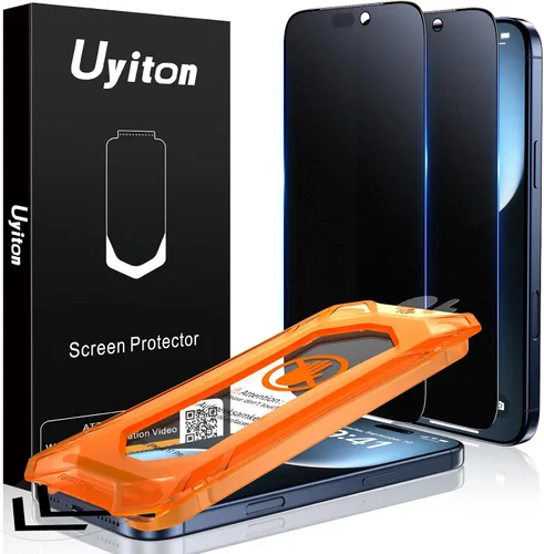 Miniatura 8 de Uyiton Protector de pantalla de privacidad para iPhone 16 Pro Max, [fácil de instalar] [cero burbujas] de cobertura completa inastillable