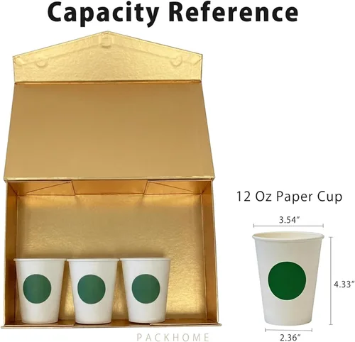 Miniatura 3 de PACKHOME Caja de regalo grande con tapa de 13.5 x 9 x 4.1 pulgadas, resistente caja de regalo plegable con cierre magnético para embalaje de regalo