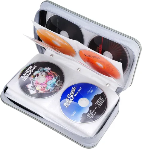 Miniatura 6 de Billetera para CD y DVD, capacidad de 96 unidades, resistente, resistente, almacenamiento de DVD, carcasa dura, soporte para disco de CD, funda