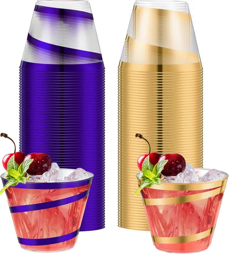 Miniatura 28 de Gejoy Tazas de plástico con borde ondulado de 9 onzas desechables para vino, elegantes tazas transparentes de Halloween para suministros de fiesta