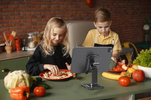 Miniatura 5 de Soporte de teléfono para escritorio. Soporte plegable para teléfono móvil de escritorio con ángulo ajustable en altura, soporte portátil