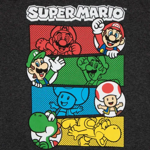 Miniatura 6 de Nintendo Super Mario - Paquete de 2 sudaderas con capucha y camiseta para niños Super Mario con capucha