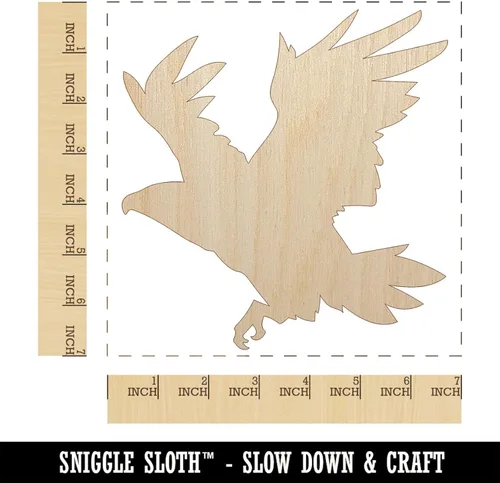 Miniatura 2 de Recorte patriótico americano de águila calva voladora de madera sin terminar para proyectos de manualidades, 1/8 pulgadas de grosor, tamaño de 6.25