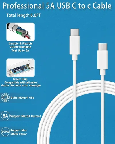 Miniatura 3 de Cargador Mac Book, 100W, USB C, reemplazo para MacBook Pro 16, 15, 14, 13 pulgadas, MacBook Air de 13 pulgadas, iPad Pro
