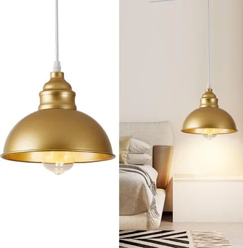 Miniatura 15 de Lámpara colgante enchufable, luces colgantes de 15 pies con cable de enchufe, interruptor de encendido/apagado, lámpara colgante industrial