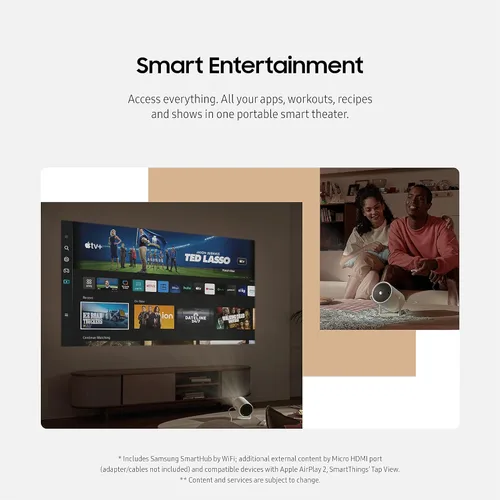 Miniatura 5 de Samsung 30" - 100" The Freestyle 2nd Gen con Gaming Hub Proyector portátil inteligente, FHD, HDR, experiencia de cine en casa de pantalla grande