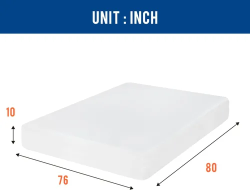 Miniatura 2 de Colchón King de espuma viscoelástica de gel de 10 pulgadas, colchón Queen de firmeza media para un sueño fresco, alivio de presión, certificado