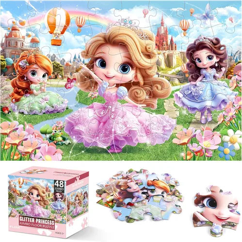 Miniatura 11 de Rompecabezas de piso Jumbo para niños, rompecabezas de unicornio de 48 piezas, rompecabezas grande para niños pequeños de 3 a 5 años, juguete