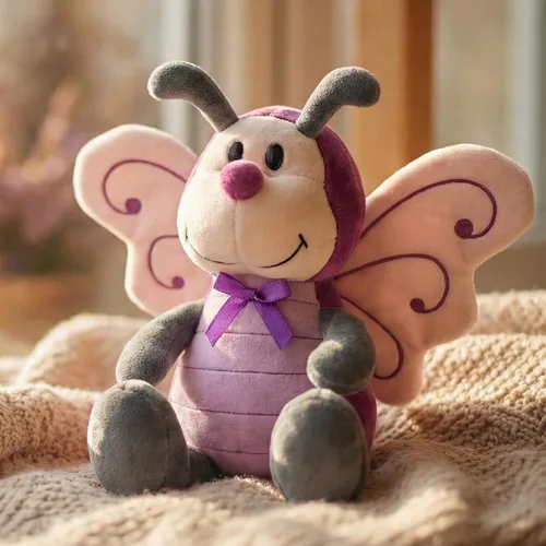 Miniatura 3 de Peluche de mariposa con bolsa de capullo, 12 pulgadas, color morado para niñas pequeñas Soft polyester metamorphosis pretend play toy with