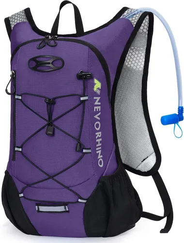 Miniatura 13 de Mochila ligera de hidratación, mochila para correr con bolsa de agua de 2L, mochila de hidratación Hydro para ciclismo, senderismo, apta