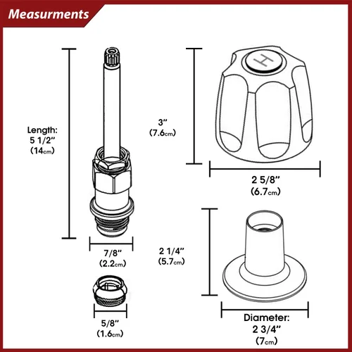 Miniatura 2 de Kit de reconstrucción para bañera y ducha compatible con Price Pfister – Ver dimensionamiento para el ajuste correcto- Juego