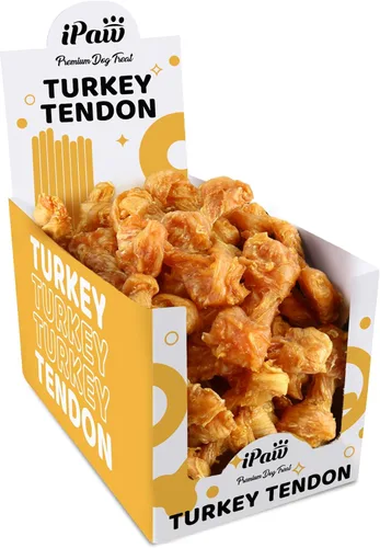 Miniatura 14 de iPaw Tendones de pavo para perros, 100% Turquía y materia prima de origen estadounidense, hipoalergénicos, masticables naturales de grado humano