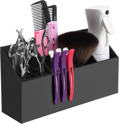 Caja de almacenamiento grande para tijeras, soporte para tijeras para peluquería, soporte de corte para peluquería, peines profesionales de