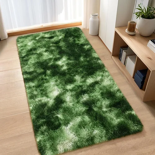 Miniatura 3 de Nuttumico Alfombras de Pasillo Suaves de 2x4 Pies para Dormitorio y Sala de Estar, Alfombra Mullida de Felpa, Alfombras de Área Antideslizantes Tie