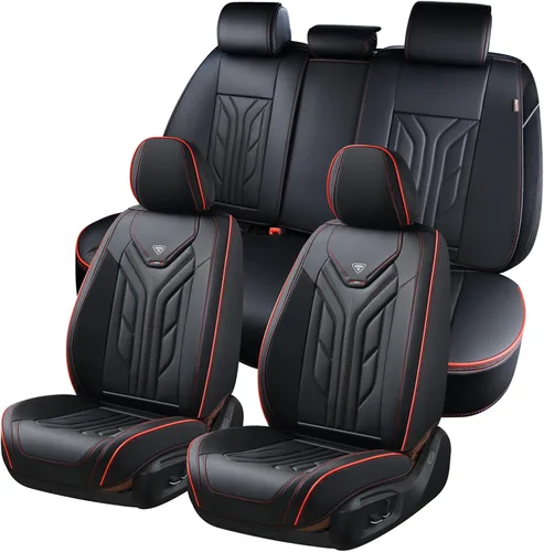 Miniatura 34 de Coverado Fundas de Asiento Delantero para Automóvil, 2 Piezas Fundas de Asiento de Cuero para Automóviles, Protector de Asiento de Automóvil Solo