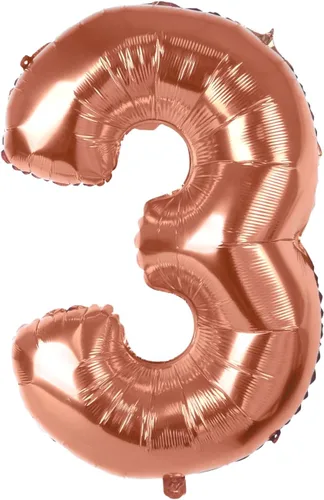 Miniatura 15 de Treasures Gifted Globos dorados grandes de números – Globo de aluminio número 0 de 40 pulgadas – Números de globos de cumpleaños – Números de globos