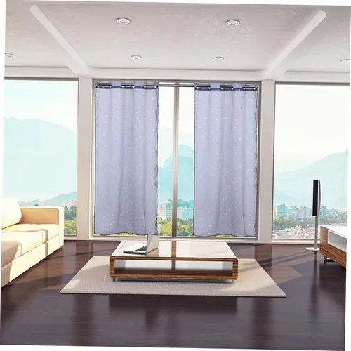 Miniatura 9 de DECHOUS Cortinas transparentes de gasa azul marino de lujo para sala de estar, dormitorio, ventana de tul
