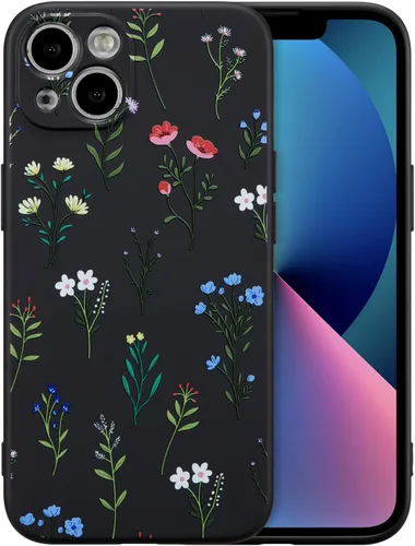 Miniatura 63 de RALEAVO Funda Floral para iPhone 12, Cubierta de Silicona Líquida con Bonito Patrón de Rama de Flores para Niñas y Mujeres, Funda Protectora de Goma
