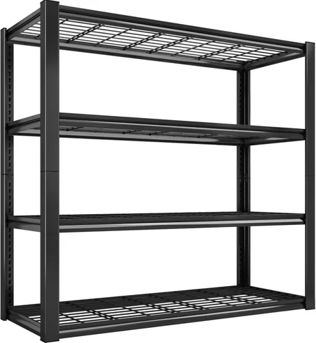 REIBII Estantería de garaje de 40" de ancho, estantes de almacenamiento de 2240 LBS, estanterías de metal ajustables, estanterías de metal Negro