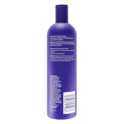 Miniatura 2 de Clairol Professional Shimmer Lights Purple Shampoo fl. Oz Neutraliza los tonos latones y amarillos para cabello rubio y gris plateado con reflejos