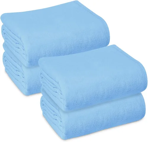 Miniatura 10 de Linteum Textile - Manta de baño para pacientes hospitalarios, de mezcla de algodón, para cama individual, manta ligera, 70 x 90 pulgadas, 1.75 Azul