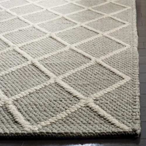 Miniatura 4 de SAFAVIEH Colección Natura - Alfombra decorativa de 2 x 3 pies, gris, hecha a mano de lana y viscosa, ideal para áreas de alto tráfico en entrada