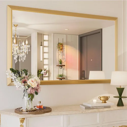 Miniatura 11 de Amorho Espejo de Baño Negro, Espejos de Pared de 24x30 Pulgadas con Marco de Metal Grueso para Sobre el Fregadero, Dormitorio, Sala de Estar