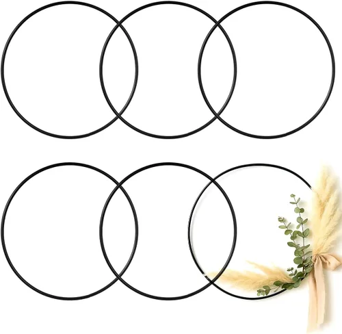 Miniatura 11 de Paquete de 8 aros florales de metal de 12 pulgadas para manualidades, anillos de macramé, coronas, anillos de atrapasueños, coronas, anillos