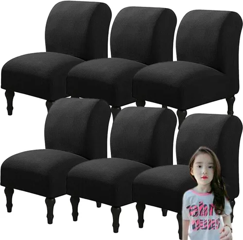 Miniatura 73 de Fundas elásticas para silla sin brazos, extraíbles y lavables, de elastano jacquard sin reposabrazos, protector de muebles para sala de estar, Verde