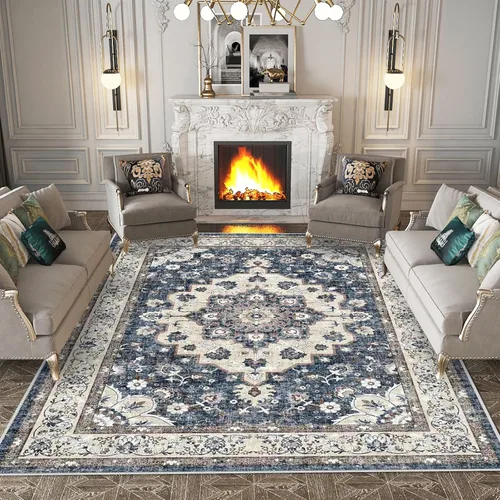 Miniatura 63 de Alfombra lavable de 2 x 3 pies para entrada: alfombras vintage con respaldo antideslizante para cocina, baño, alfombra resistente al agua