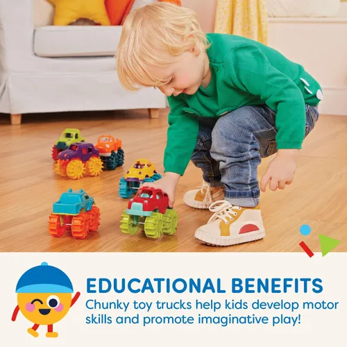 Miniatura 5 de Battat Coches de juguete de plástico - Paquete de 6 y bolsa de almacenamiento - Camiones coloridos para niños pequeños - Fácil de limpiar - Más de 2