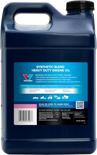Miniatura 3 de Valvoline Heavy Duty Synthetic Blend 15W-40 Aceite de motor diésel sintético de alta resistencia, 2.5 gal, caja de 2