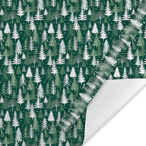 Miniatura 2 de Papel de regalo en rollo navideño de bosque festivo de Current - Rollo de envoltura de regalo jumbo premium de 23 pulgadas x 32 pies, 61 pies Bosque