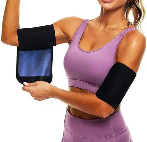 Lancsdom Recortadores de brazos para mujeres y hombres, entrenador de brazo para sudar sauna, bandas moldeadoras ajustables para sudar (un par),