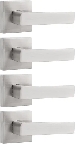 Miniatura 7 de Probrico Palancas Medias Ficticias Negro Mate, Pomos de Puerta Cuadrados que No Giran para Puertas de Mano Izquierda o Derecha, Manija de Puerta