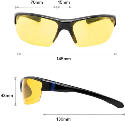 Miniatura 5 de VITENZI Gafas de visión nocturna para hombres y mujeres, antirreflejos, seguridad para conducción nocturna, lentes de sol tintados amarillos HD Roma