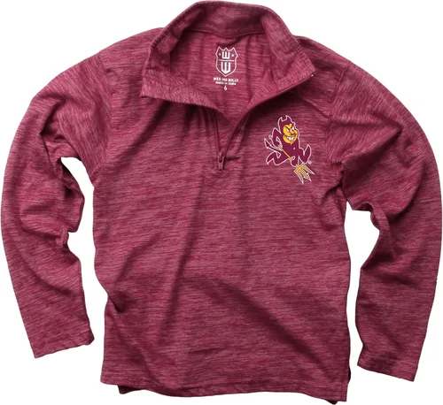Miniatura 4 de Wes and Willy Camiseta de manga larga con cremallera de 1/4 para niños, para fanáticos de los deportes universitarios, de hilo nublado